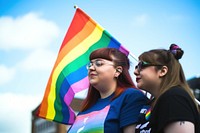 Rainbow glasses flag togetherness. 