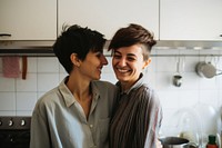 Portrait kitchen smiling smile. 