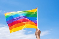 Flag rainbow holding hand. AI generated Image by rawpixel.