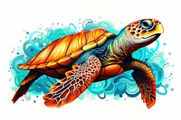 Reptile animal turtle sea. AI generated Image by rawpixel.