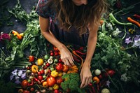 Harvesting garden adult women. AI generated Image by rawpixel.