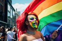 Rainbow parade adult flag. 