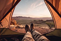 Tent landscape mountain outdoors. 