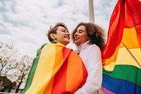 Flag rainbow adult togetherness. 