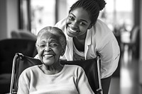 Wheelchair sitting female adult. 