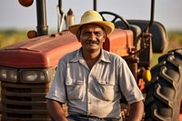 Outdoors tractor vehicle smiling. 