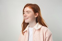 Cheerful portrait freckle smile. 