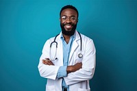 Doctor adult beard stethoscope. 