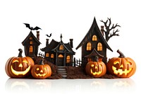 Halloween architecture building white background. AI generated Image by rawpixel.