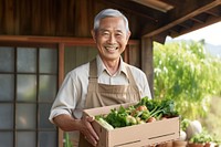 Box gardening holding adult. 