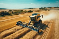 Harvest harvester outdoors tractor. AI generated Image by rawpixel.