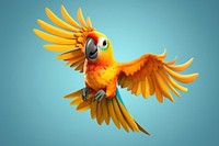 Sun conure cartoon animal parrot. 