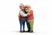 Smiling glasses cartoon hugging. AI generated Image by rawpixel.