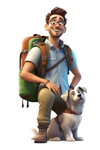 Backpack standing cartoon adult. AI generated Image by rawpixel.