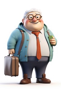 Luggage cartoon travel white background. AI generated Image by rawpixel.