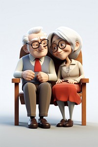 Sitting glasses chair togetherness. AI generated Image by rawpixel.