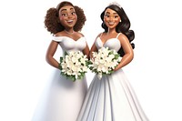 Wedding flower dress cartoon. AI generated Image by rawpixel.