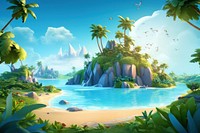 Island outdoors landscape nature. AI generated Image by rawpixel.