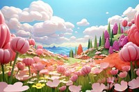 Spring flowers backgrounds landscape outdoors. 