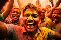 Festival holi celebrating adult. 