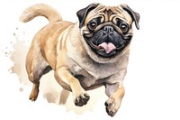 Pug dog drawing mammal. AI generated Image by rawpixel.