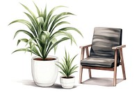 Furniture plant armchair vase.