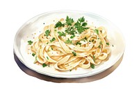 Fettuccine parsley plate herbs. AI generated Image by rawpixel.