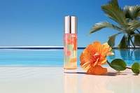 Summer cosmetics flower bottle. AI generated Image by rawpixel.