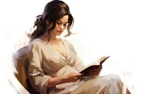 Reading book publication painting. AI generated Image by rawpixel.