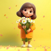 Spring flowers cartoon plant doll. 