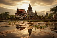 Temple architecture landscape building. 