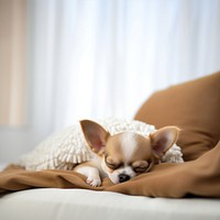 Dog chihuahua sleeping blanket. 