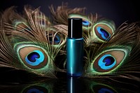 Cosmetics feather peacock bottle. AI generated Image by rawpixel.