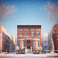 Architecture building street winter. AI generated Image by rawpixel.