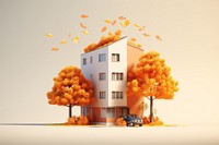 Architecture building vehicle autumn. AI generated Image by rawpixel.