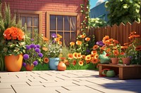 Backyard garden outdoors flower. AI generated Image by rawpixel.