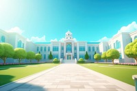 Architecture building outdoors mansion. AI generated Image by rawpixel.