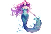 Mermaid, digital paint illustration.