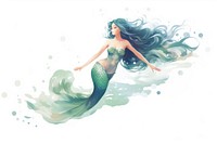 Mermaid, digital paint illustration.