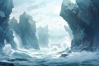 Ocean outdoors glacier nature. AI generated Image by rawpixel.