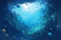 Underwater fish outdoors nature, digital paint illustration. AI generated image