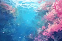 Underwater fish outdoors nature, digital paint illustration. AI generated image