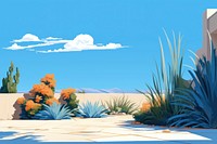 Sky landscape outdoors painting, digital paint illustration. AI generated image