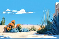 Sky landscape outdoors painting, digital paint illustration. 