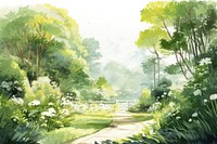 Garden green landscape outdoors. AI generated Image by rawpixel.