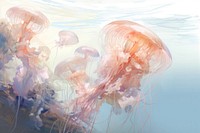 Jellyfish underwater invertebrate transparent. AI generated Image by rawpixel.