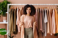 Wardrobe standing boutique smiling. AI generated Image by rawpixel.