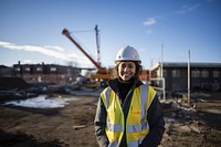 Construction smiling hardhat helmet. 