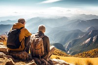 Backpacking mountain adult mountaineering. AI generated Image by rawpixel.