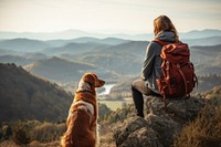 Dog pet mountain backpack. AI generated Image by rawpixel.